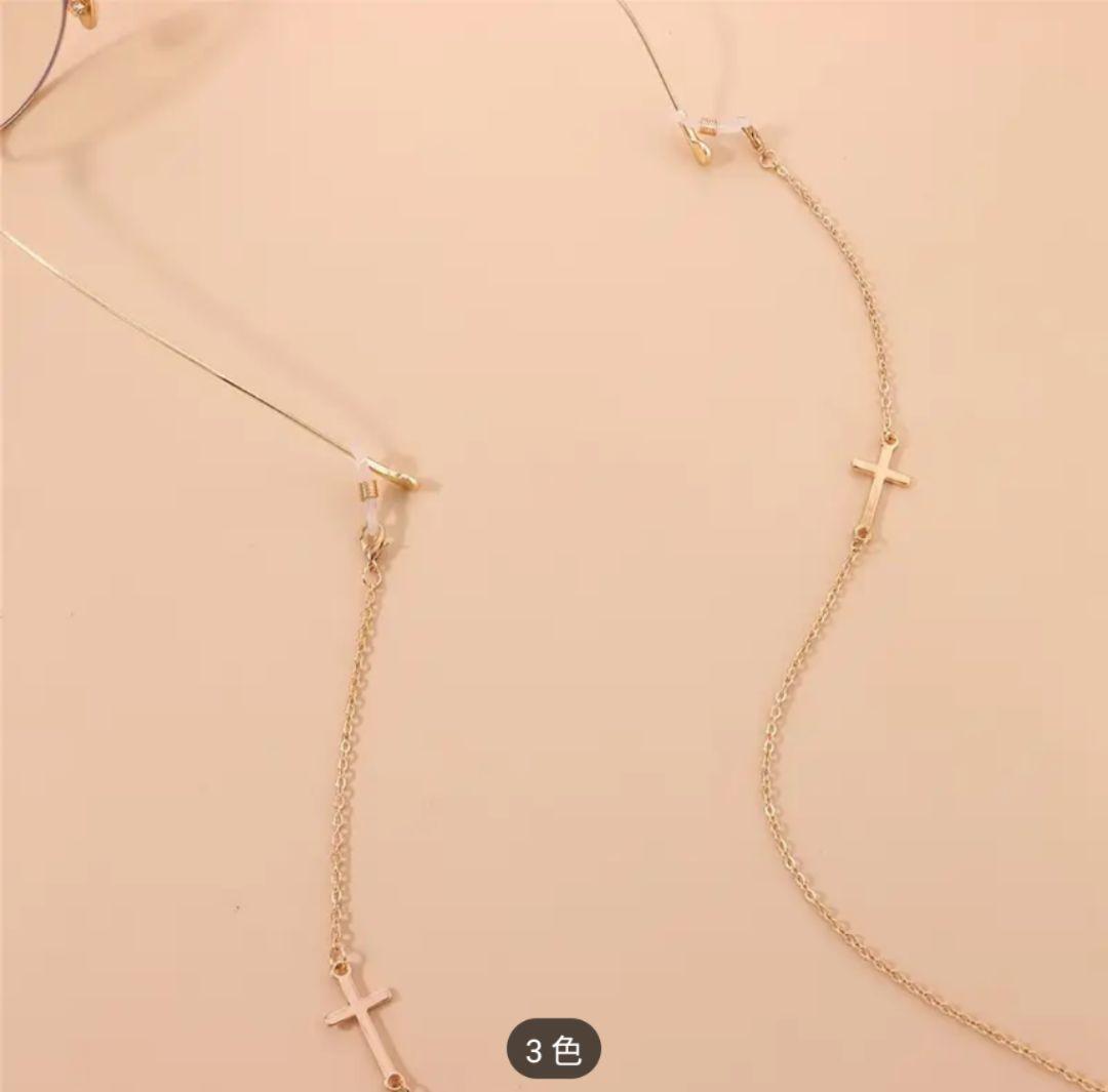 大好評♡おしゃれ メガネチェーン 十字架 ゴールド 可愛い かっこいい