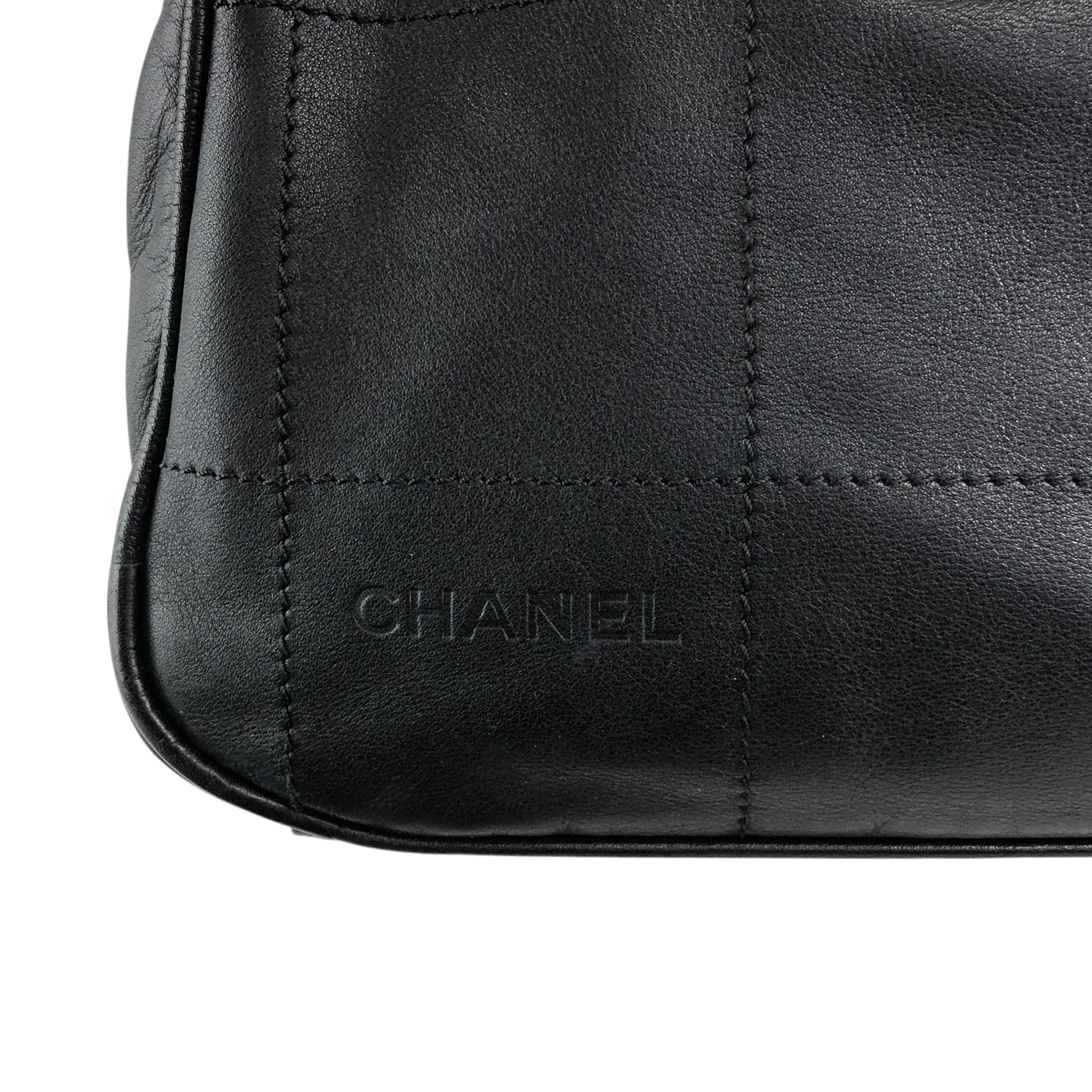CHANEL シャネル チョコバー ハンドバッグ ブラック レザー ミニ