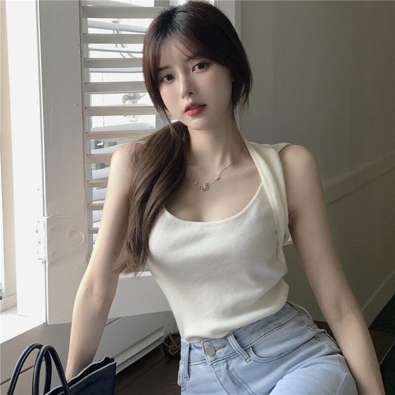 ホルターニットサマー薄手スタイルショートコート 夏物 ピュア ブラックストロベリース41058996161