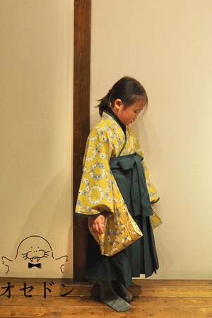 キッズ用袴 RAKUHAKA【花冠】95〜105cm相当 3歳児