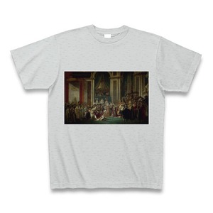 ナポレオン一世の戴冠式と皇妃ジョゼフィーヌの戴冠（ジャック＝ルイ・ダヴィッド ）：厳選名画Tシャツコレクション（グレー）