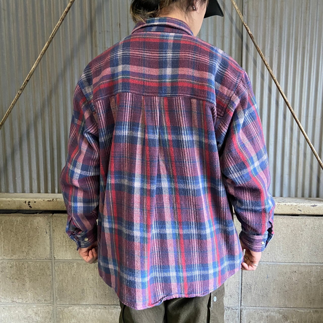 90年代 Five Brother ファイブブラザー チェック柄 長袖 ヘビー 