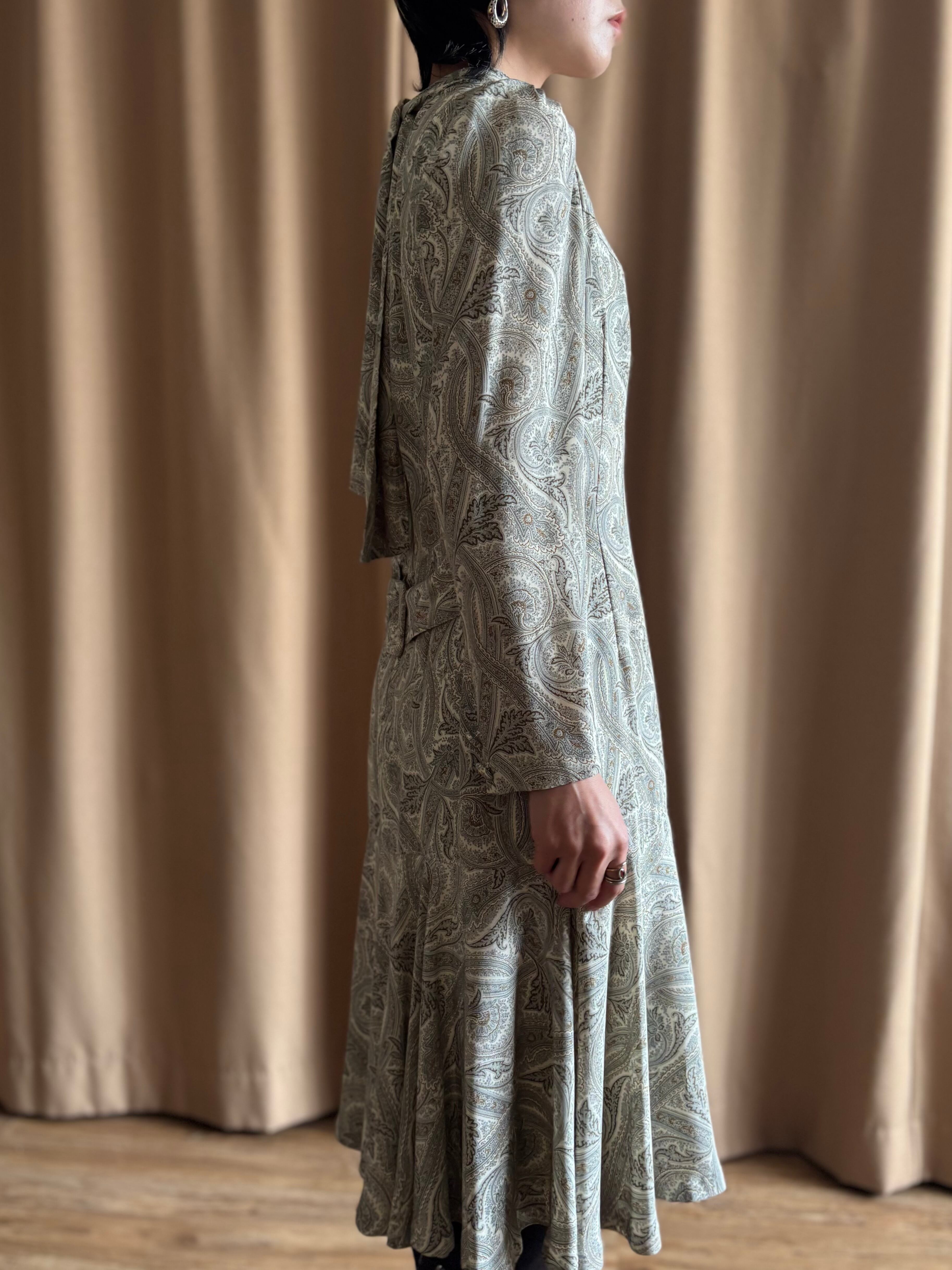 My Favorite Patterns for Dressing　アンティーク MADE IN JAPAN paisley pattern classic dress-5209-4 | COLLENTE vintage