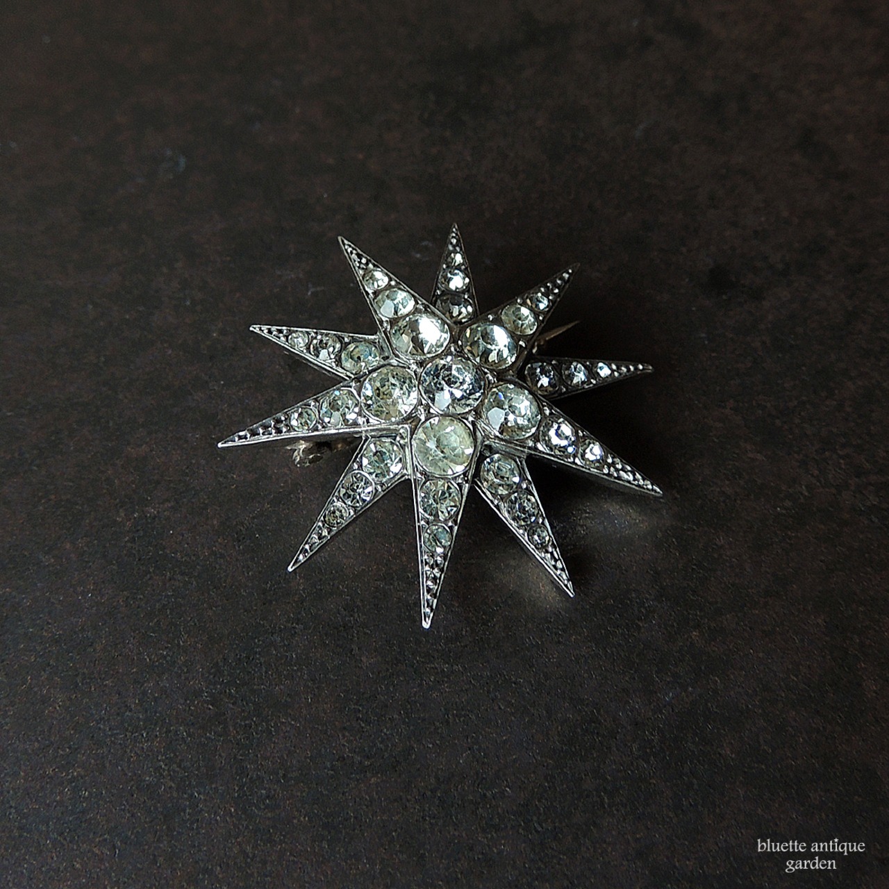 アンティークジュエリー シルバー900 スターバースト ブローチ