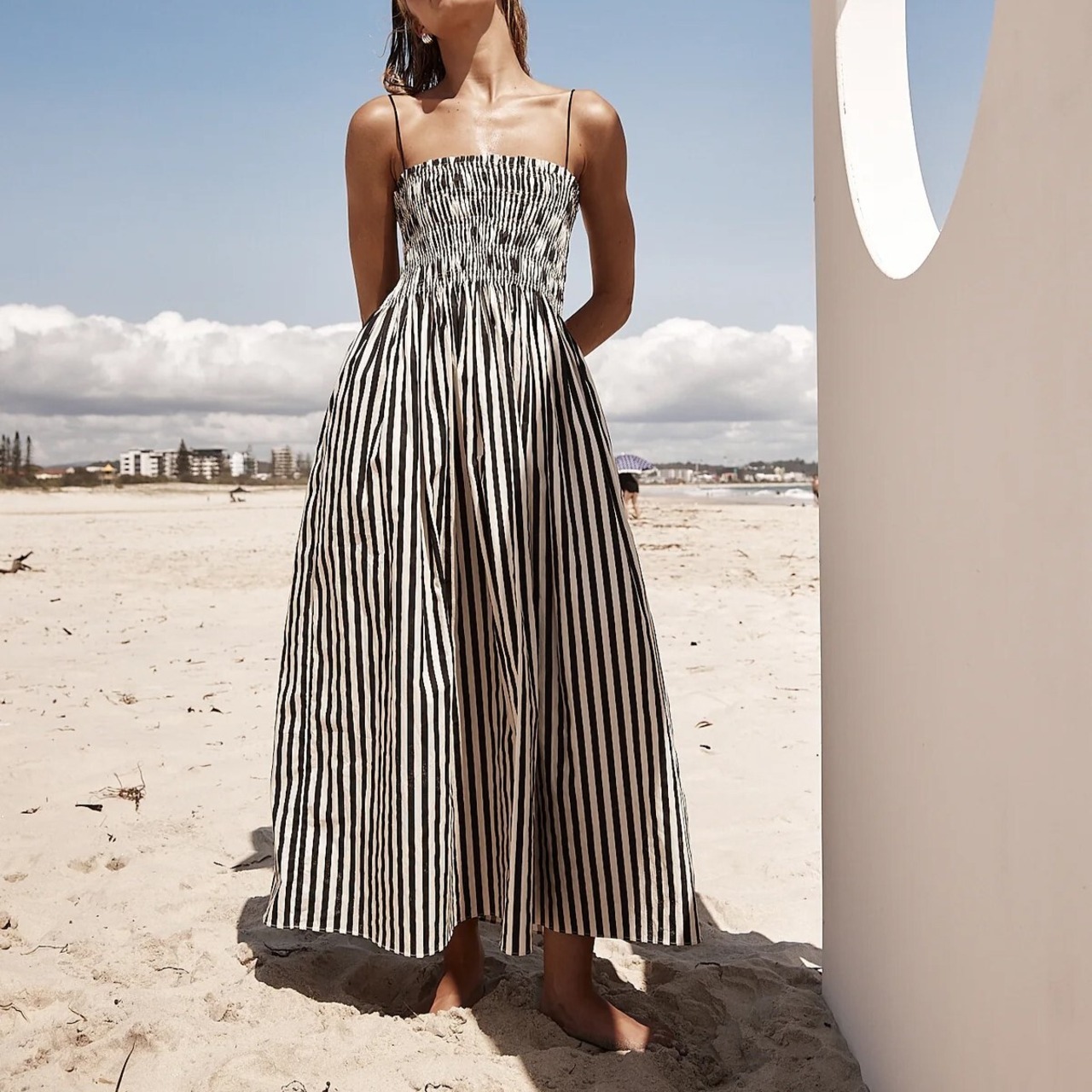 Stripe Swing Long Dress / ストライプ スイング ロング ワンピース