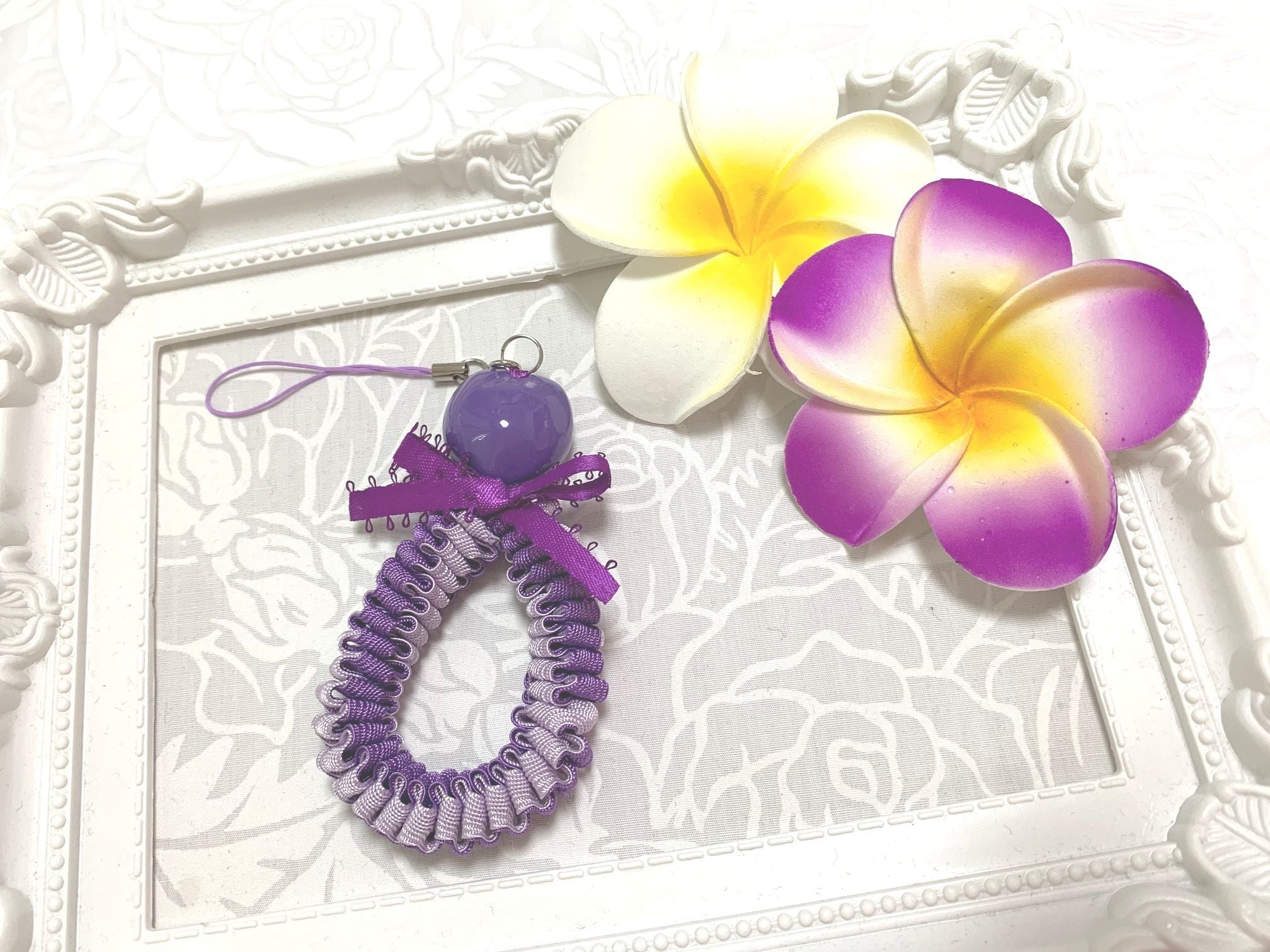 ハワイアンリボンレイ（レシピなし）【リックラックスクエアチャーム