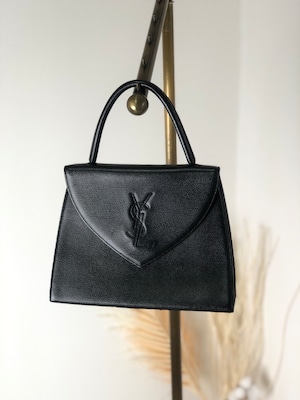 Yves Saint Laurent イヴ・サンローラン ハンドバッグ ブラック YSLステッチ レザー vintage ヴィンテージ オールド n3id3v