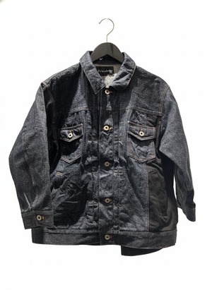 サンプル品　ドッキングデニムジャケット ダークインディゴ×ブラック