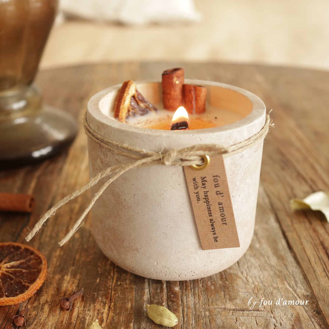 Chai Candle｜素焼き風の木芯キャンドル - unglazed style - | fou d