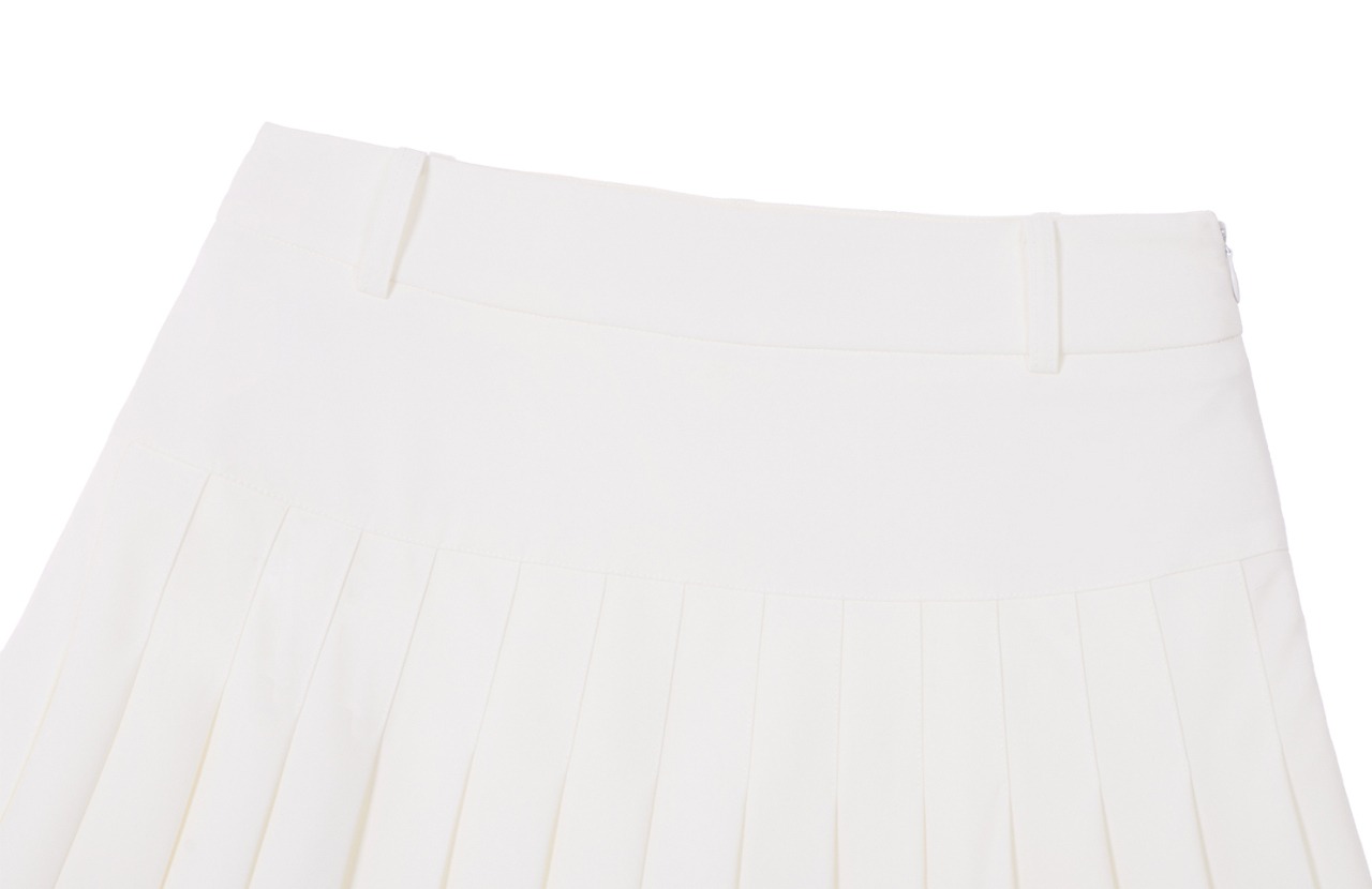 GOXO ゴーエックスオー エッセンシャルプリーツキュロットスカート ホワイト