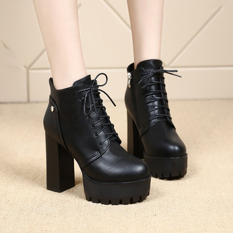 12cm盛れるショートブーツ Newlyme ブーツ 12cm厚底ストレッチショートブーツ レディース