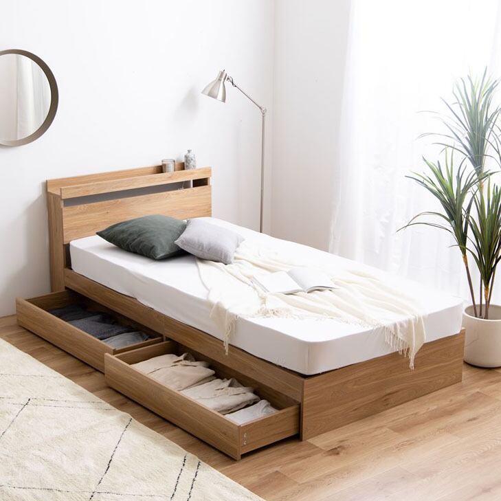 セミダブル 【セミダブル】 幅140cmすのこローベッド ヘッドボード