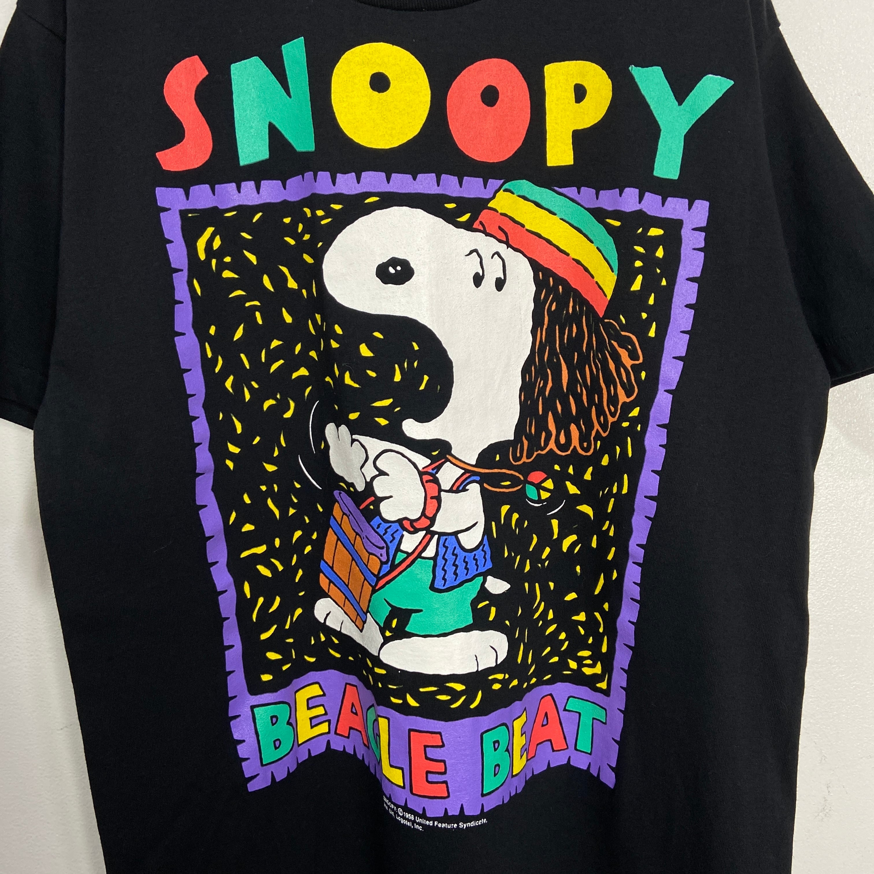 デッドストック 90 USA スヌーピ キャラクターTシャツ ラスタ レゲエ M