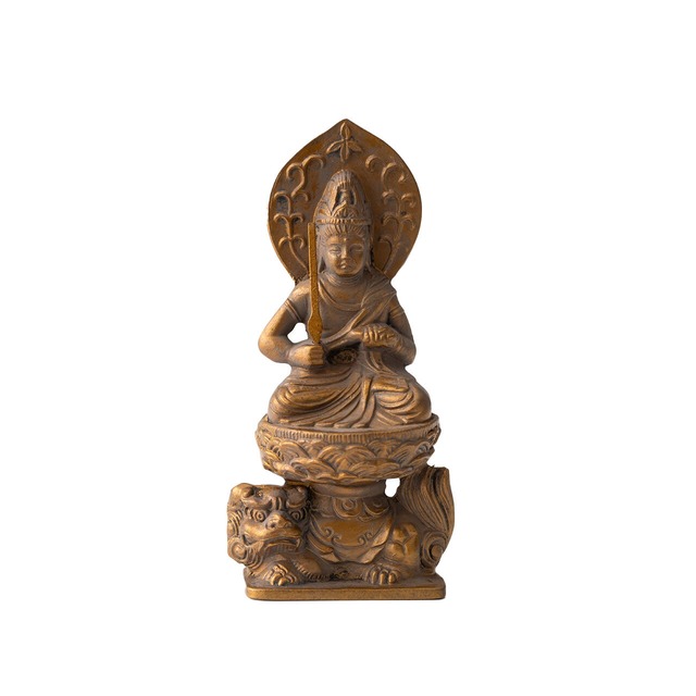 《卯年お守り本尊》文殊菩薩（7cm／古美金）｜銀雅堂