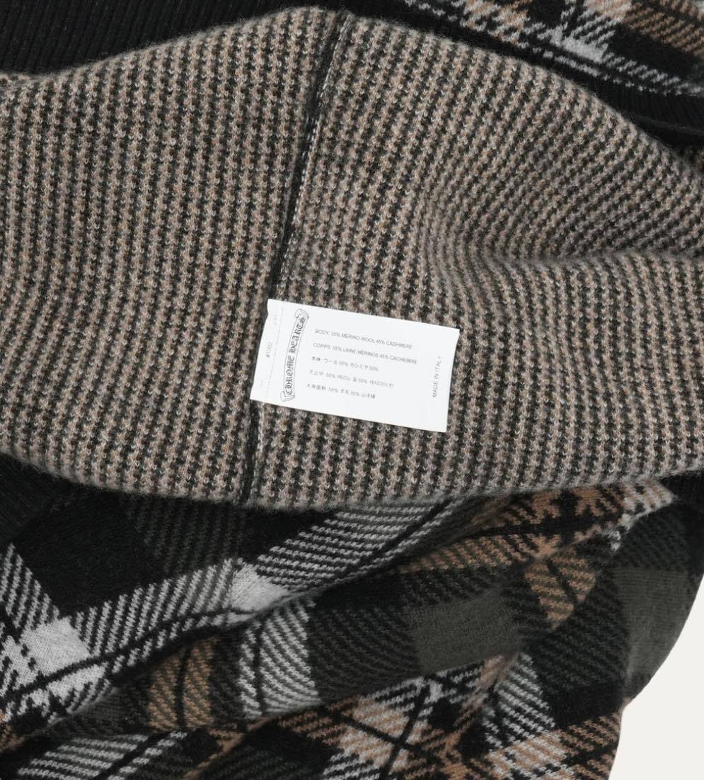 CHROME HEARTS クロムハーツ カシミア チェック柄 Vネック セーター