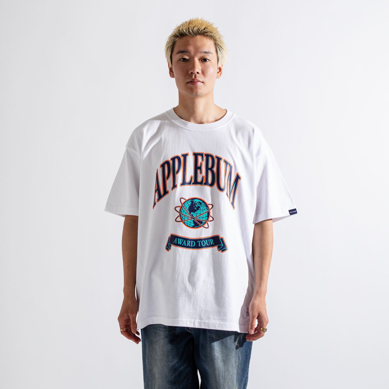 APPLEBUM】アップルバム College T-shirt (WHITE) メンズＴシャツ