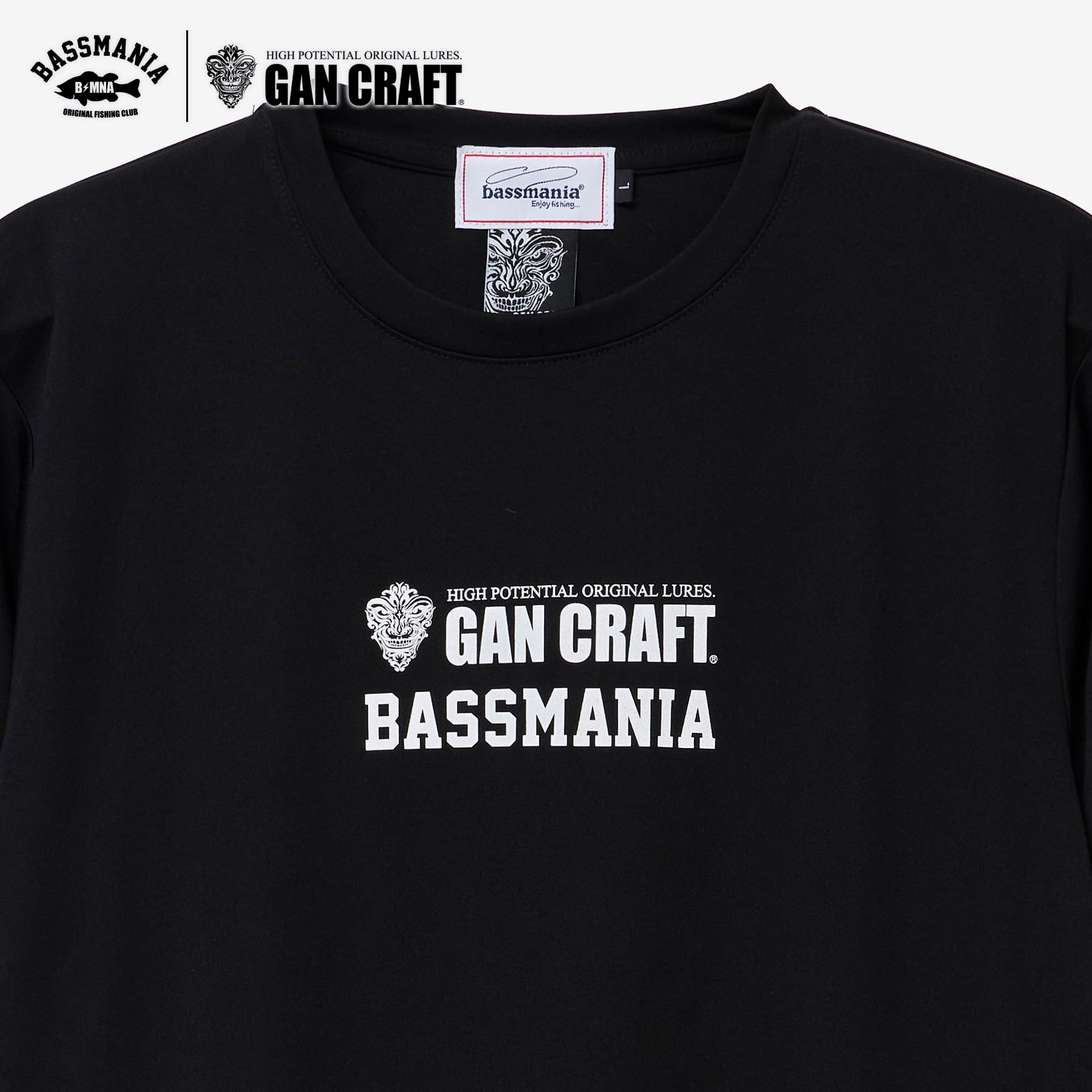 GANCRAFT×BASSMANIA】GANMANIA LOGO ドライTシャツ ［BLK］ | bassmania.jp
