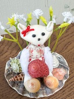 (販売前)貝殻こけしガラスドーム・お座り猫ちゃん