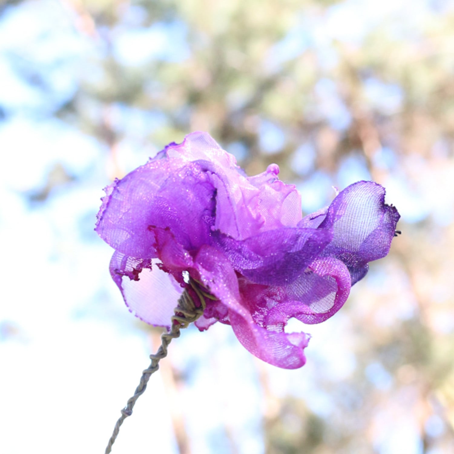ピンクパープル｜カラフルオーガンジーのアートフラワー【造花