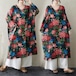 大きいサイズ 新品 秋冬 華やか花柄 Vネック ゆったり ロングワンピース