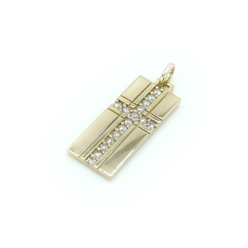 K18 ダイヤモンド クロス デザイン ペンダント 十字 18金 ネックレス