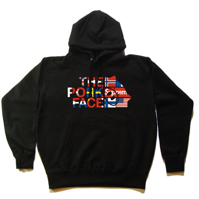 THE PORK FACE 国旗ロゴ大 プルオーバー パーカー S〜6L