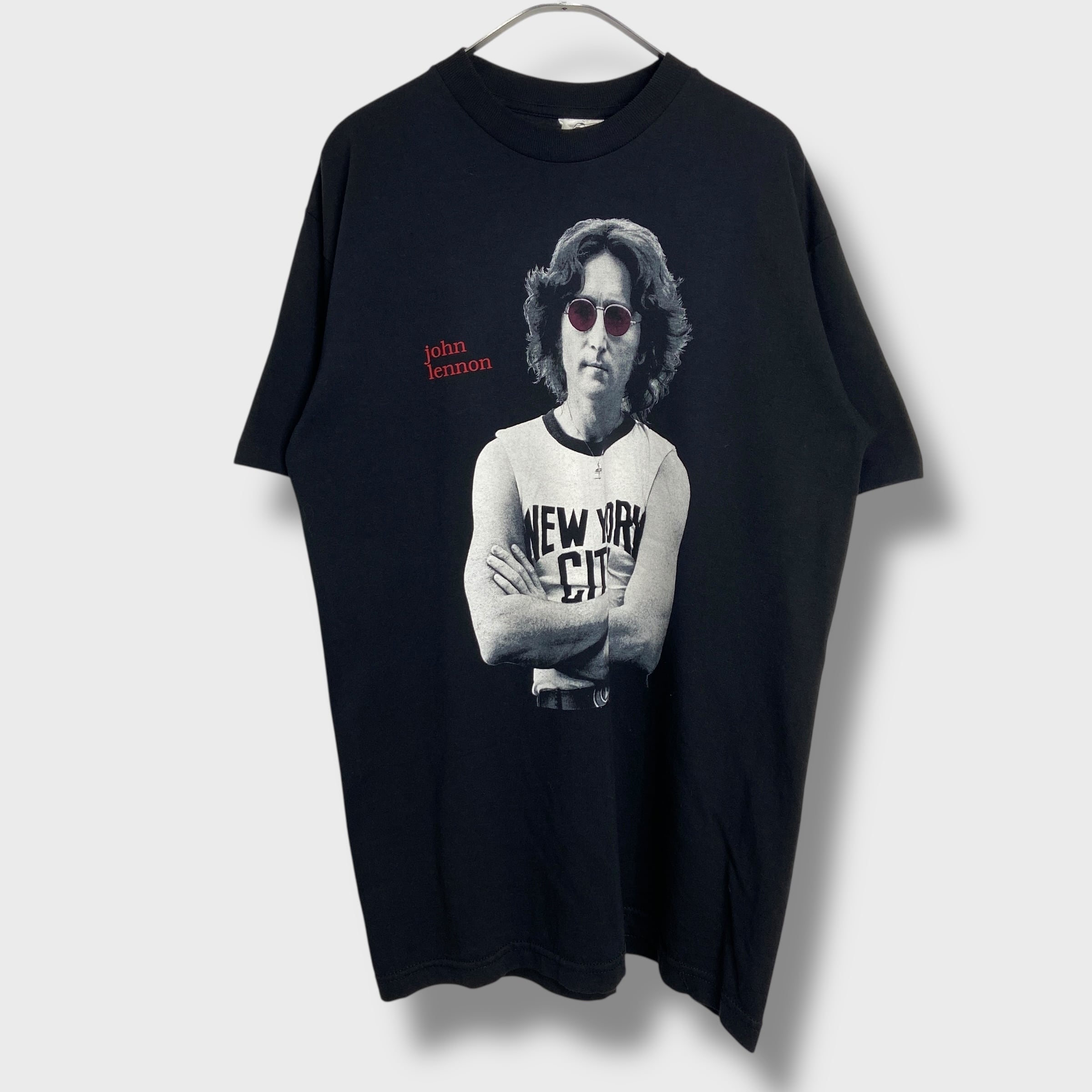 90s USA製 ジョンレノン バンドTシャツ 両面プリント ブラック L