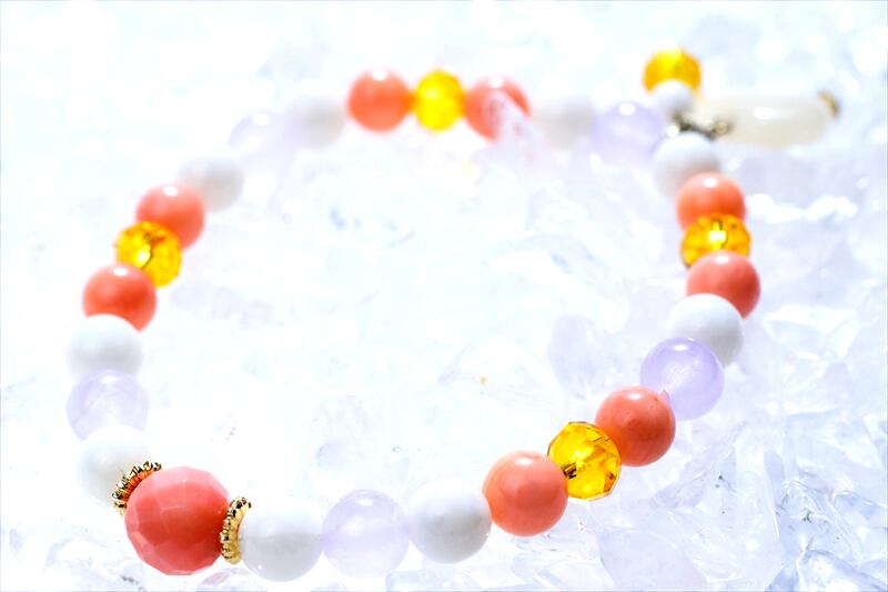 Coral sea stone【パワーストーンブレスレット 】 - 画像2