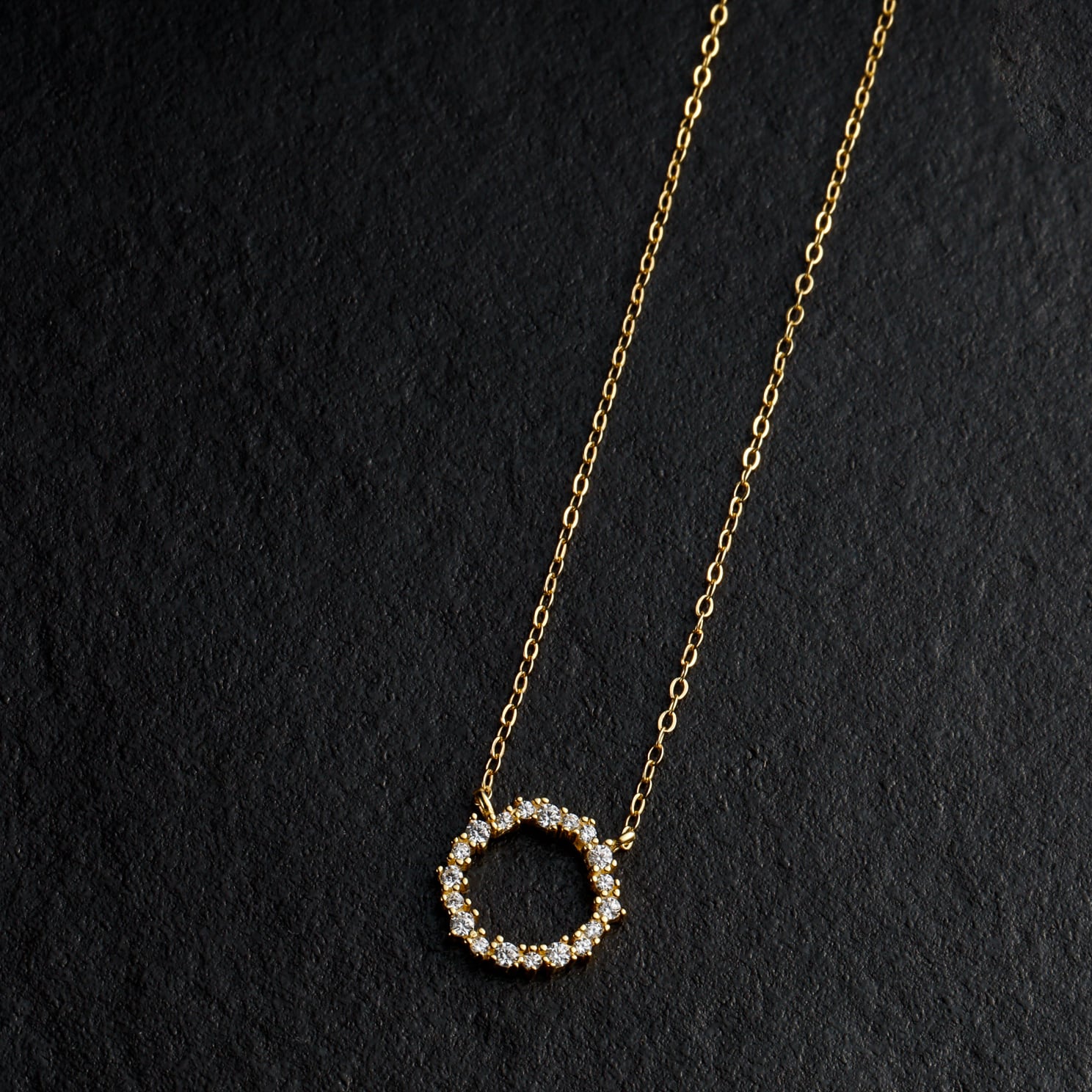 【Lamia】S925 zirconia circle necklace  #nn01