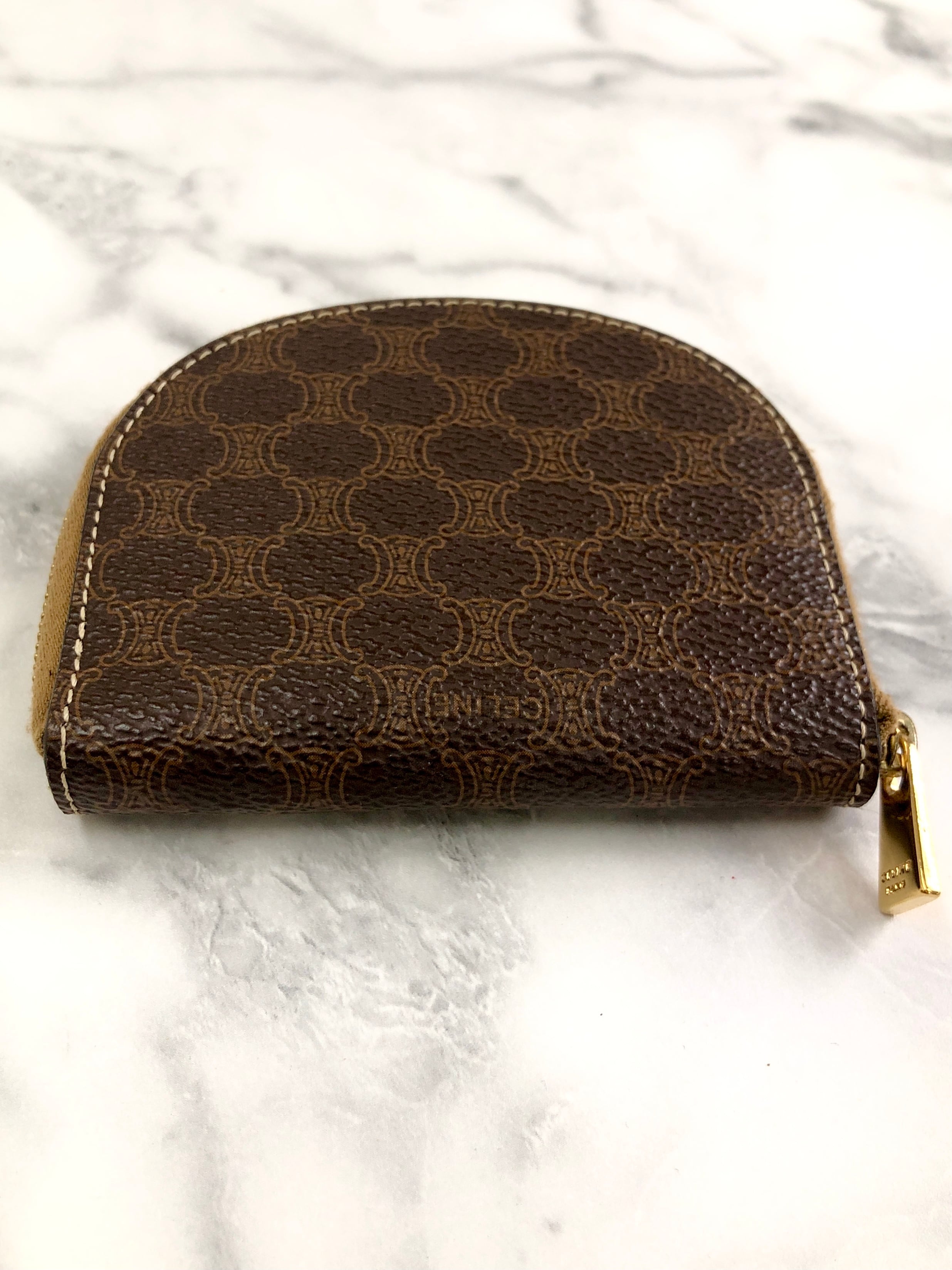 CELINE セリーヌ マカダム ブラゾン レザー コインケース CELINE セリーヌ マカダム ブラゾン レザー コインケース