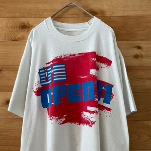 【US OPEN】90s Tシャツ 全米オープンゴルフ プリント ロゴ シングルステッチ US古着