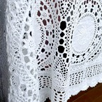 テーブルクロス　オーバル　白刺繍　白レース　フランスリネン 12cldu9