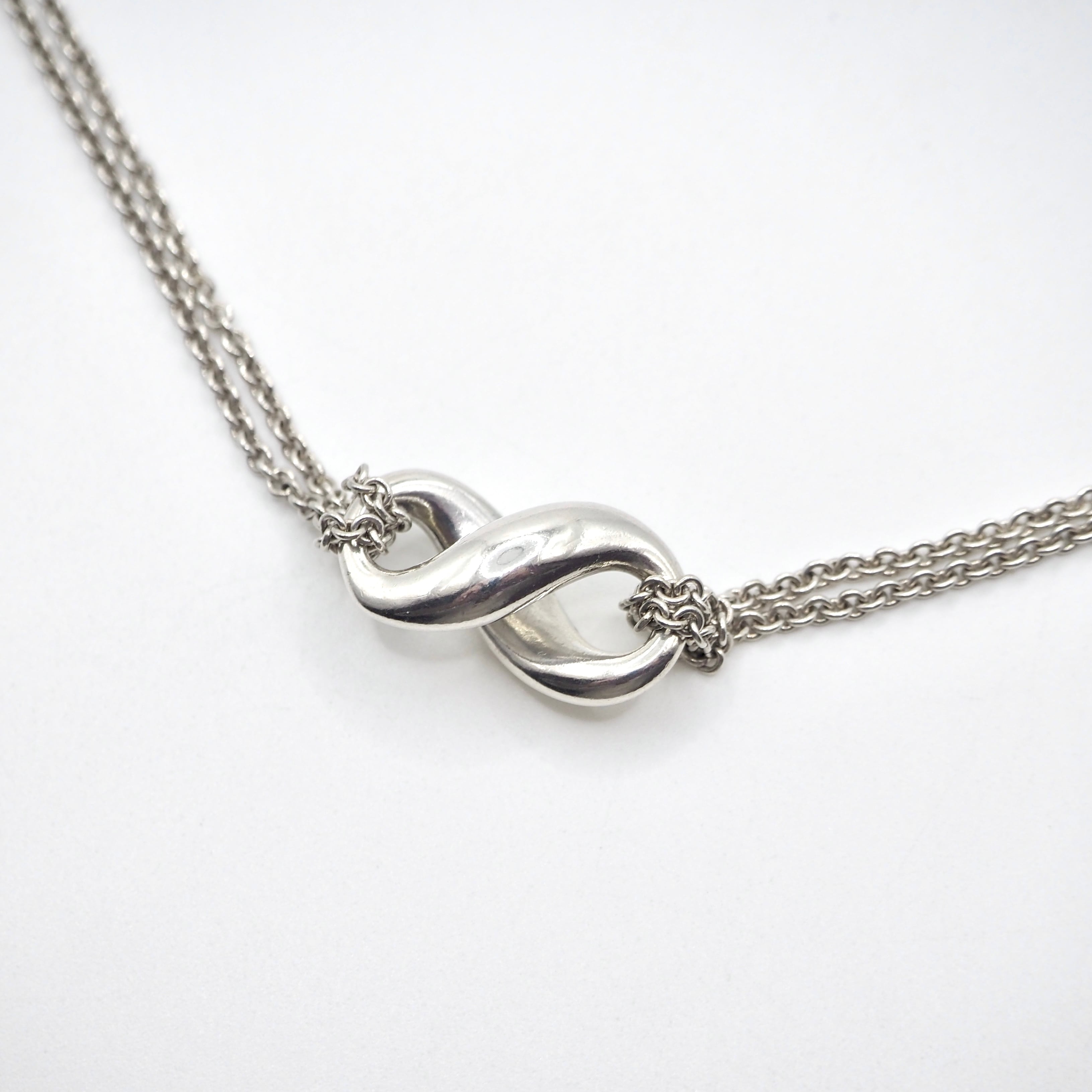 Tiffany&Co. インフィニティ ダブルチェーン ネックレス シルバー925