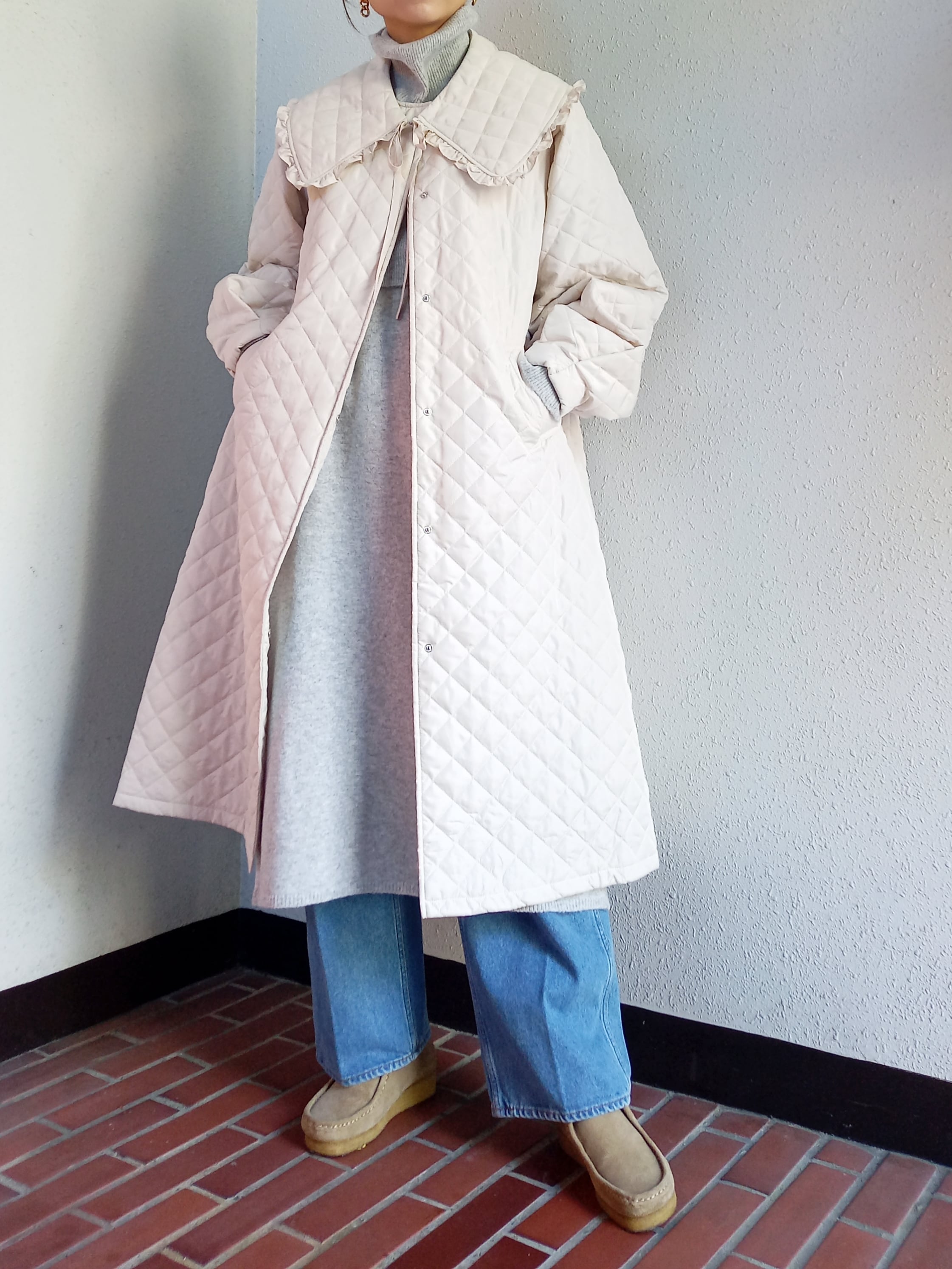THIS IS MY HAPPY THINGS( フリルカラーセットキルティングコート 