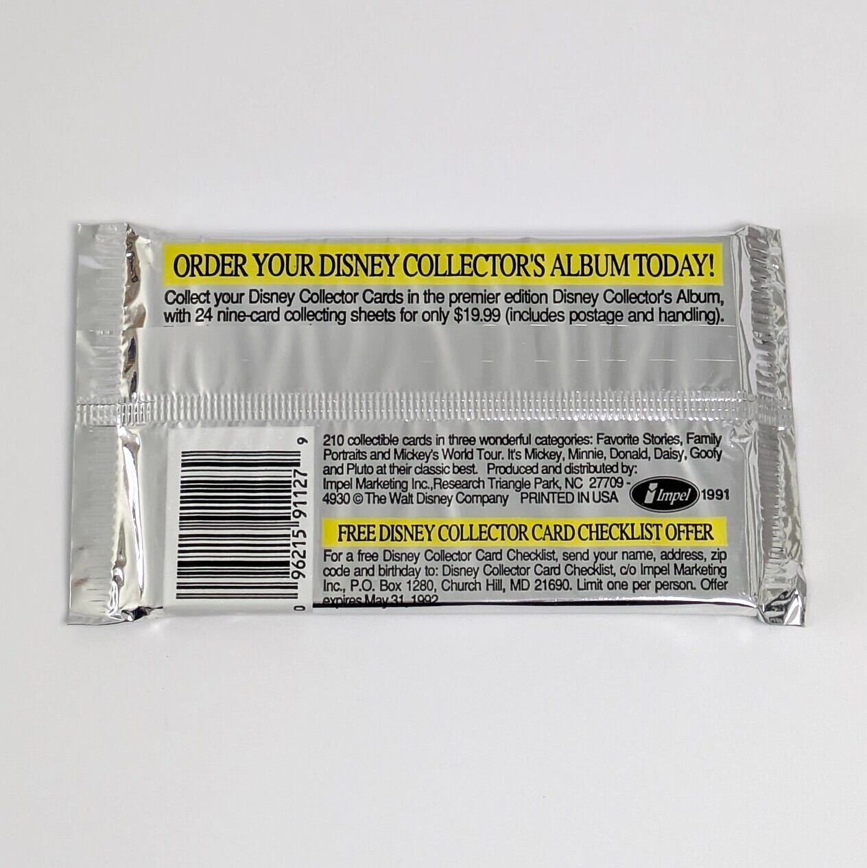 ☆送料無料！☆1991年製 【 Disney Collector Cards ディズニーコレクターカード 】VINTAGE トレーディングカード単品 （1個=15CARDS）〚アメリカン雑貨 アメトイ〛