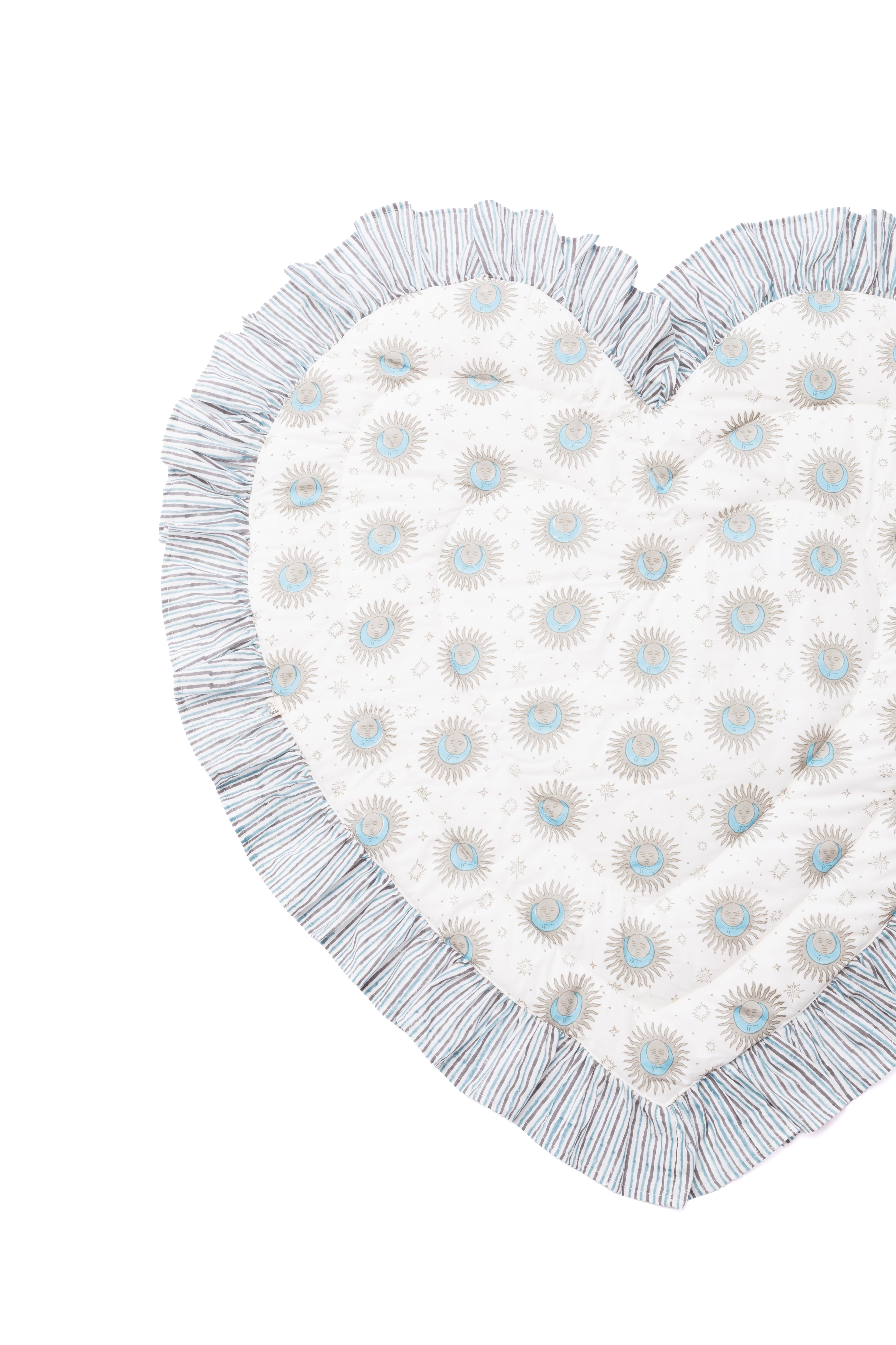 【別注】HOLIDAY Heart Frill Mat -hikari(Blue×White)- 【saruche】