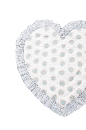【別注】HOLIDAY Heart Frill Mat -hikari(Blue×White)- 【saruche】