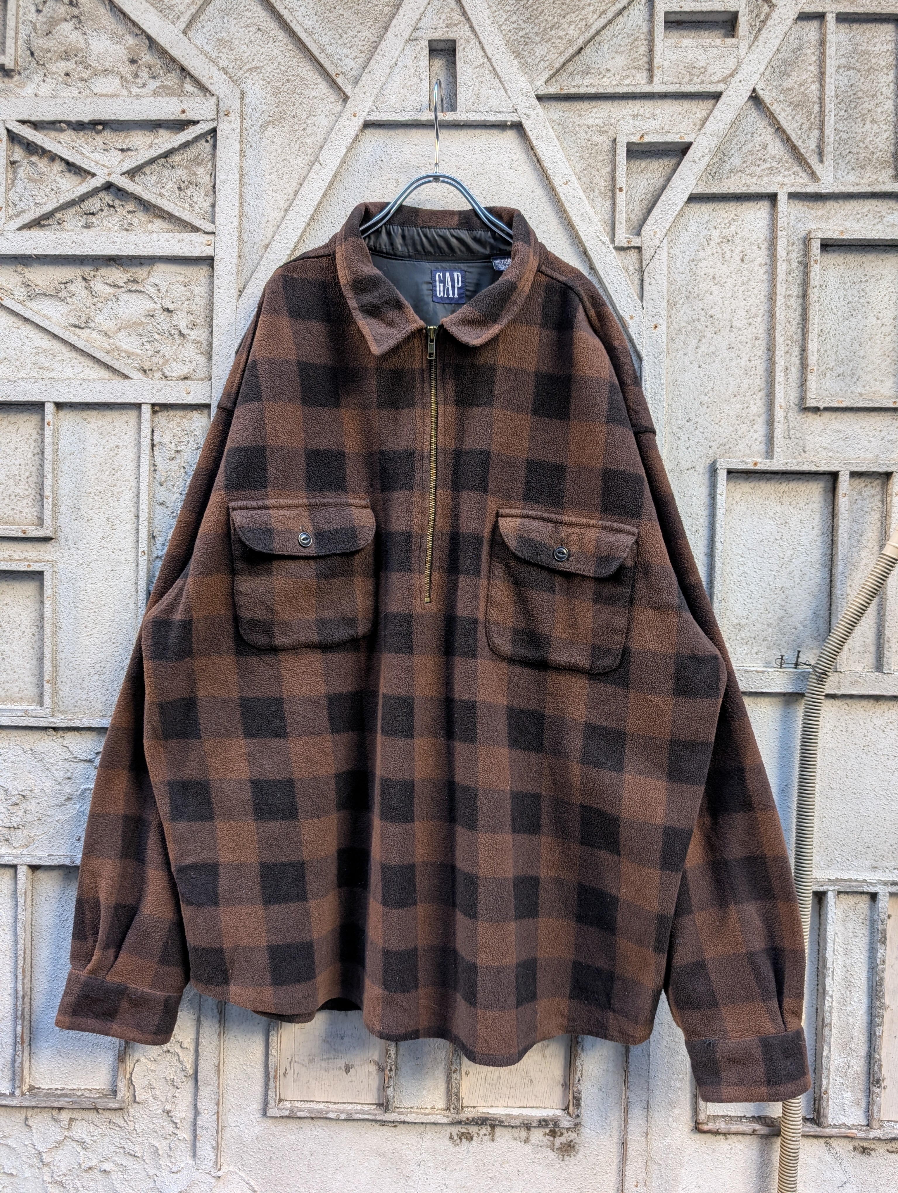 "OLD GAP" half zip wool pull over jacket