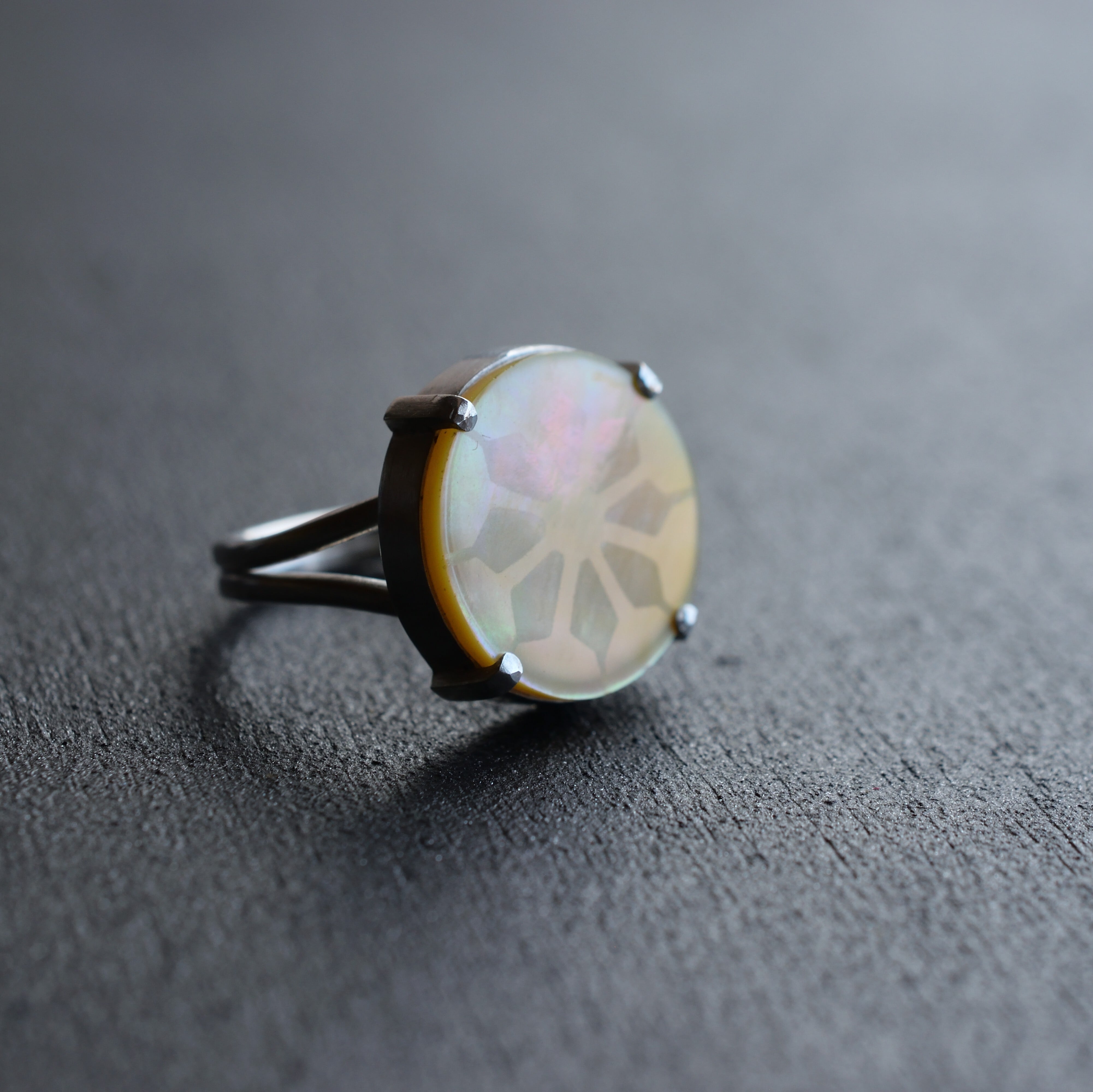 車文様シルバーリング siro-small