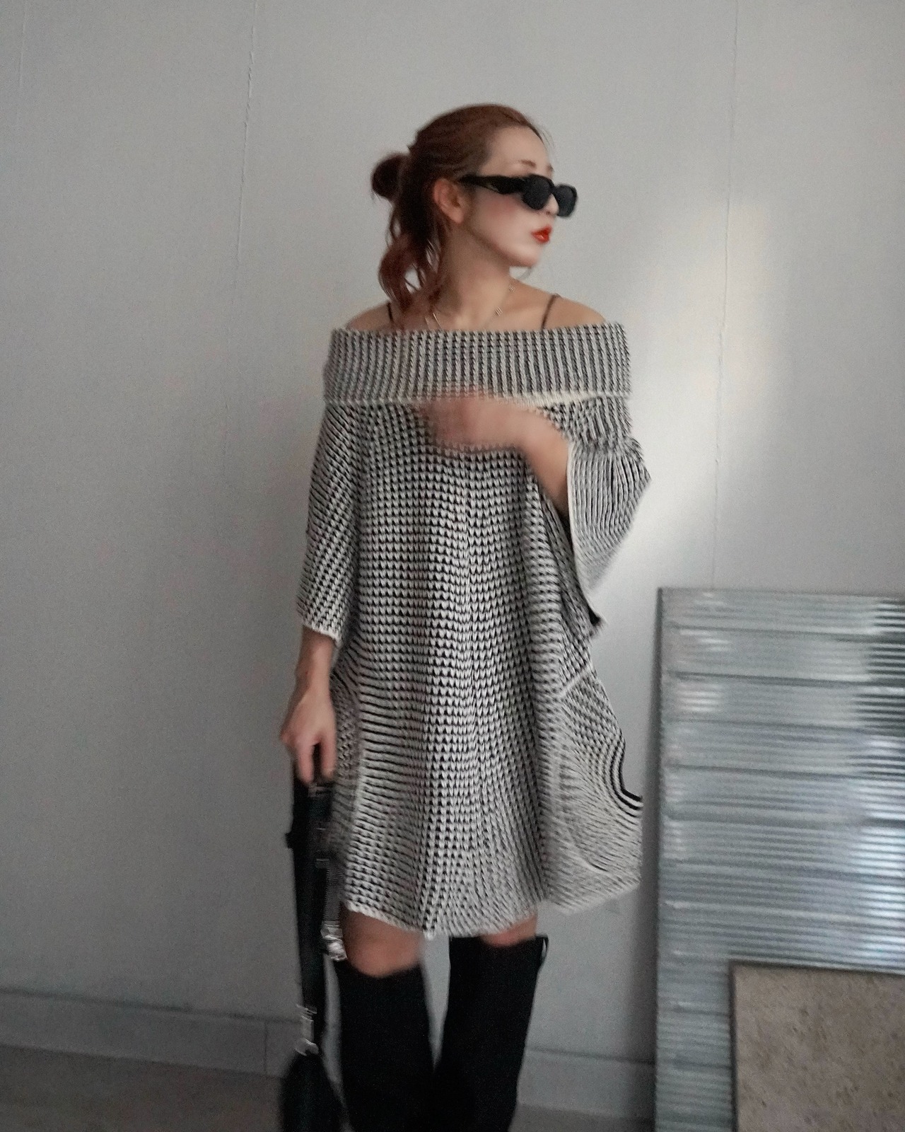 【revival】EYEWEAR 001【カーブエンドサングラス】/Black・leopard