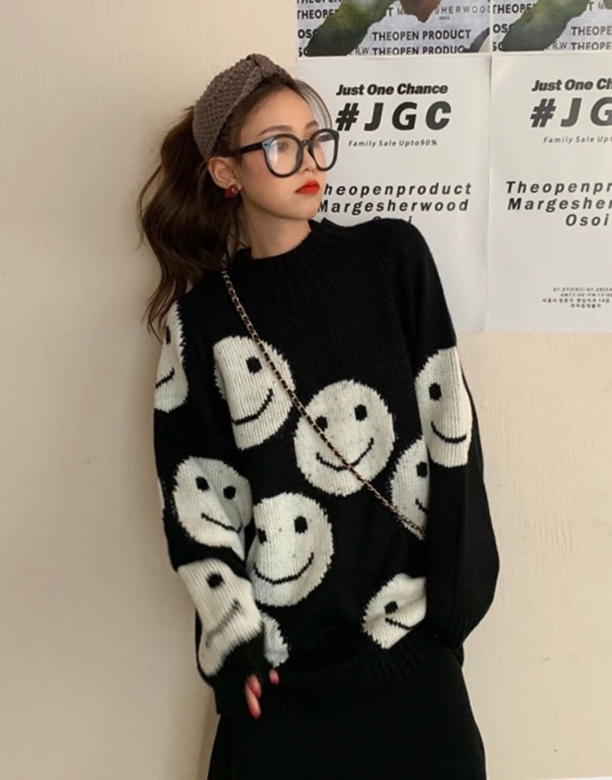 パーリーゲイツ ニコちゃん ニット セーター 0サイズ ネイビー定価