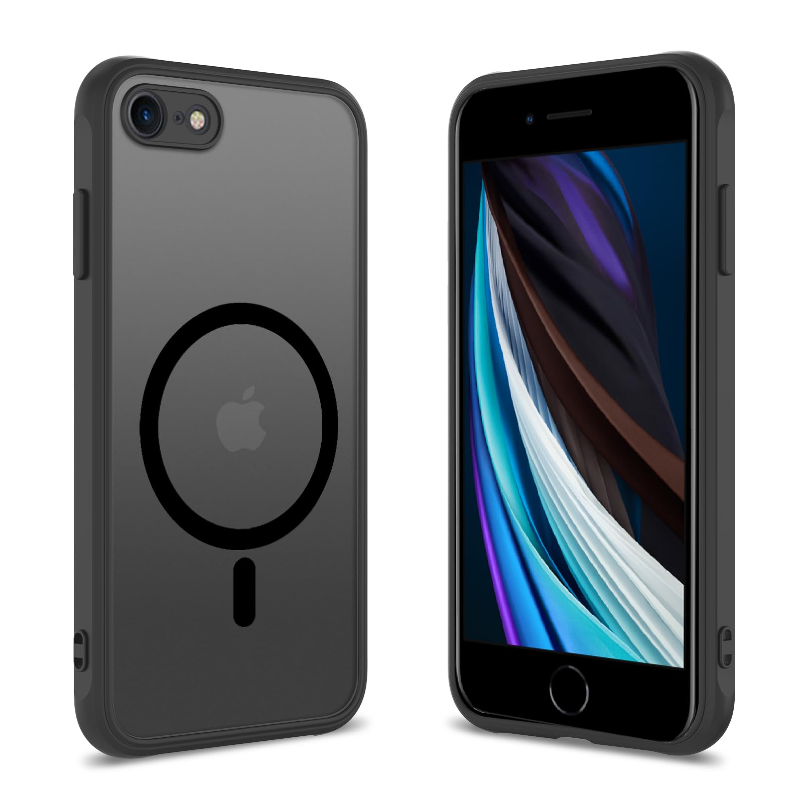 EUMADOVE iPhone SE ケース 第3世代 第2世代 iPhone 8/7 ケース Magsafe対応 半透明 米軍MIL規格