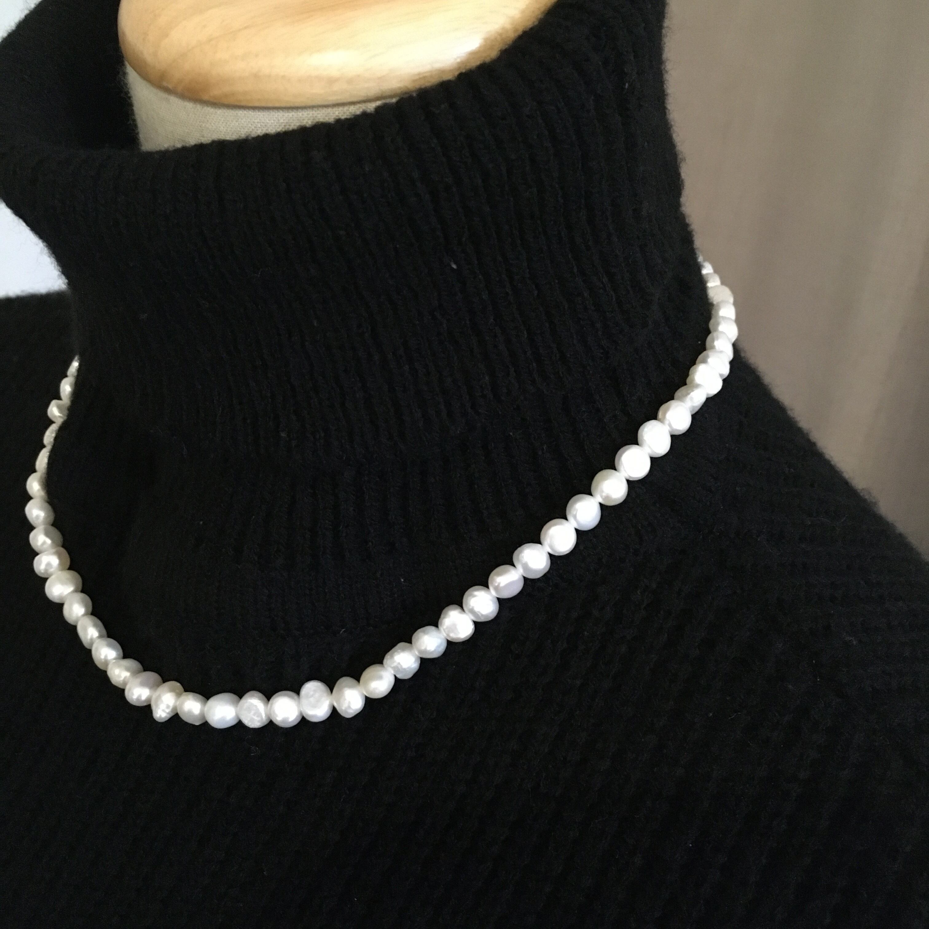 即納 大きめ不揃いバロックパールネックレス Ac493 Irodoriina