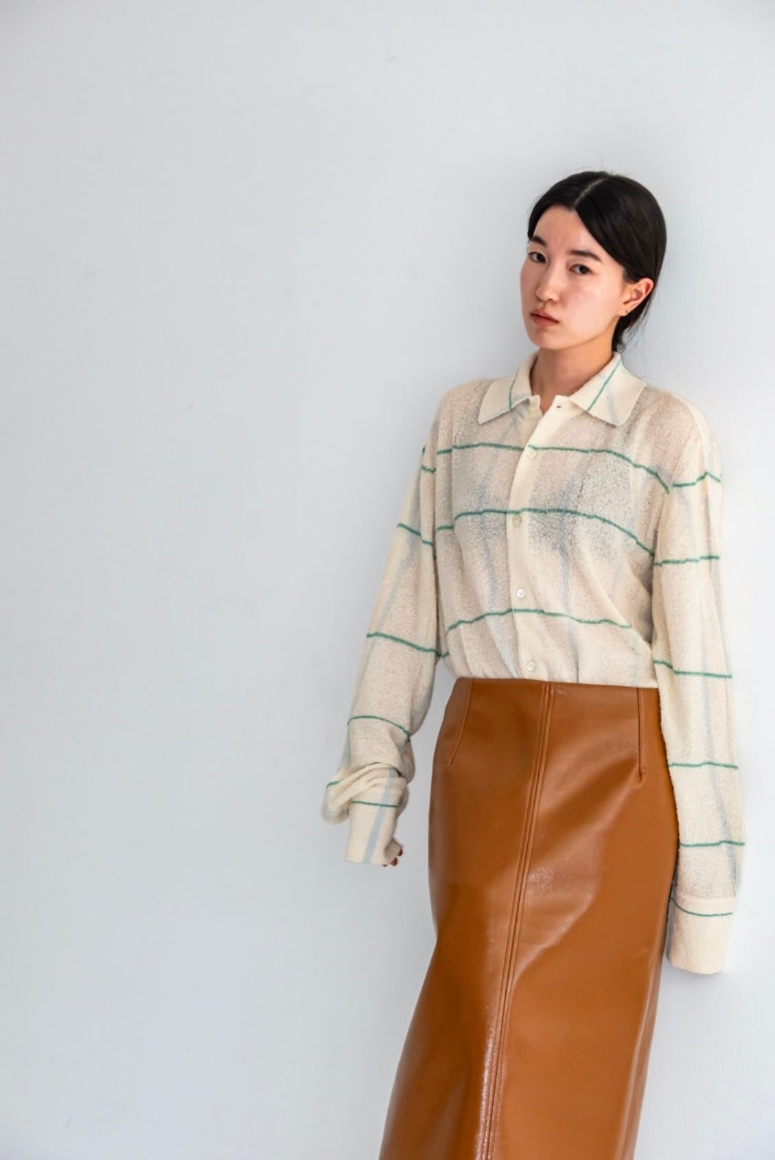 トップス kotagushiken knit Kota Gushiken】Solid & Fluid Zip-up Knit /Cream | TOLMA.