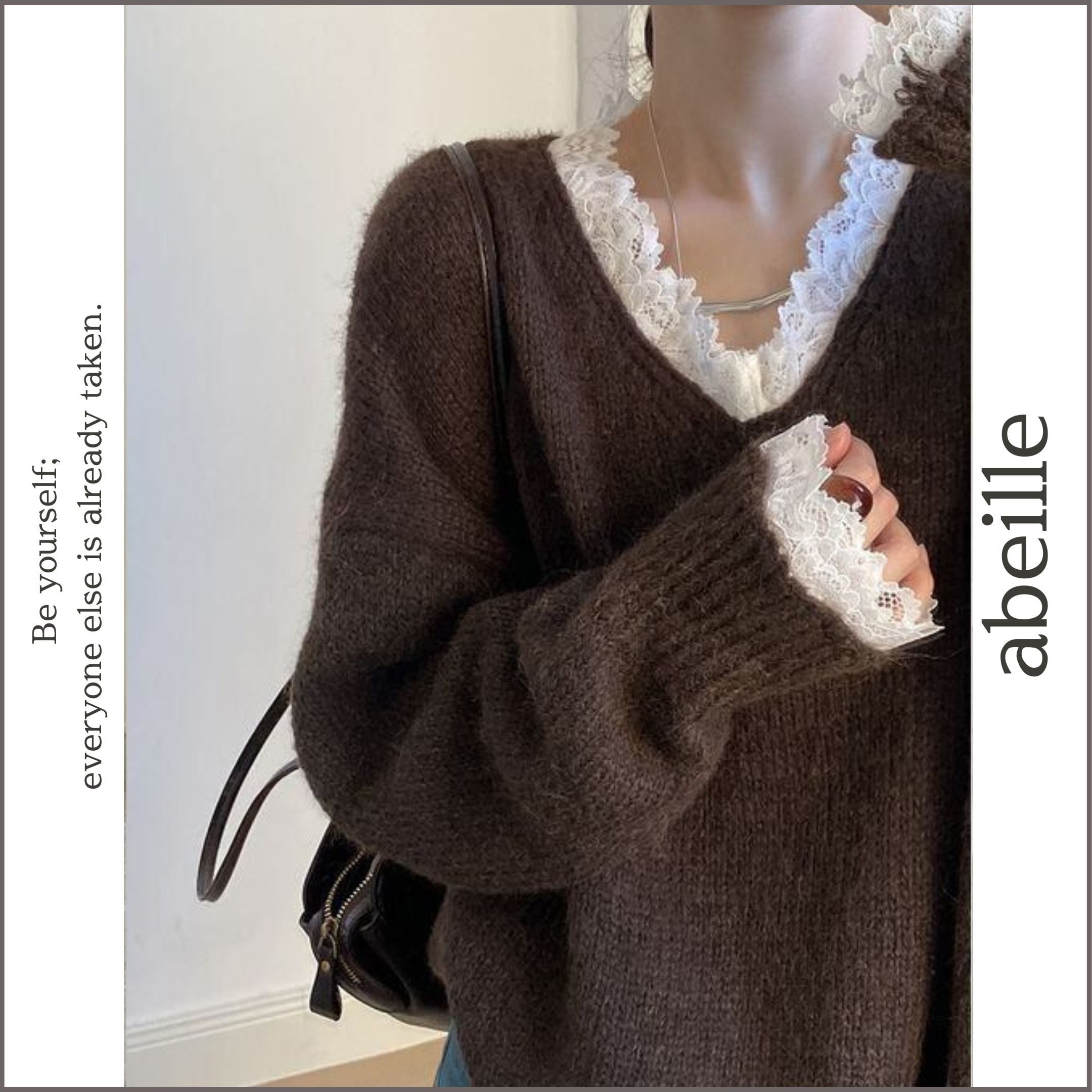 lace docking knit pullover 14876