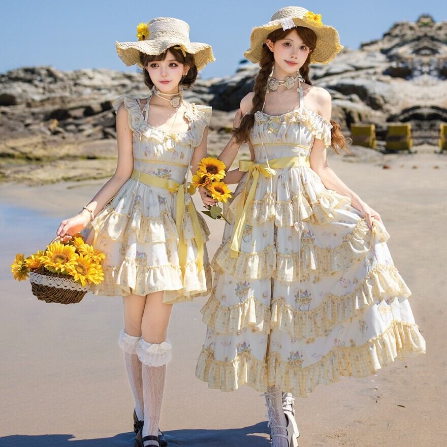 陽だまりの花園 フリルを重ねたフレンチガーリーミニワンピース5点