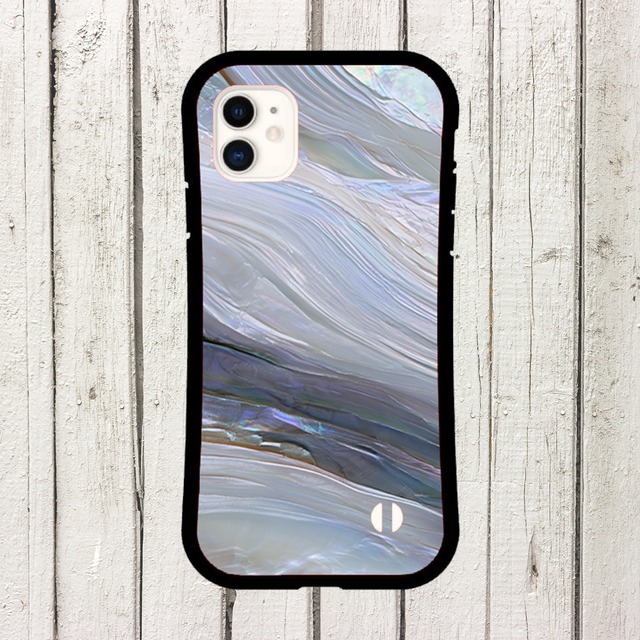 iPhoneケース シェル 貝殻模様｜アイボリーのやわらかシェル柄プリント SHELL008-4