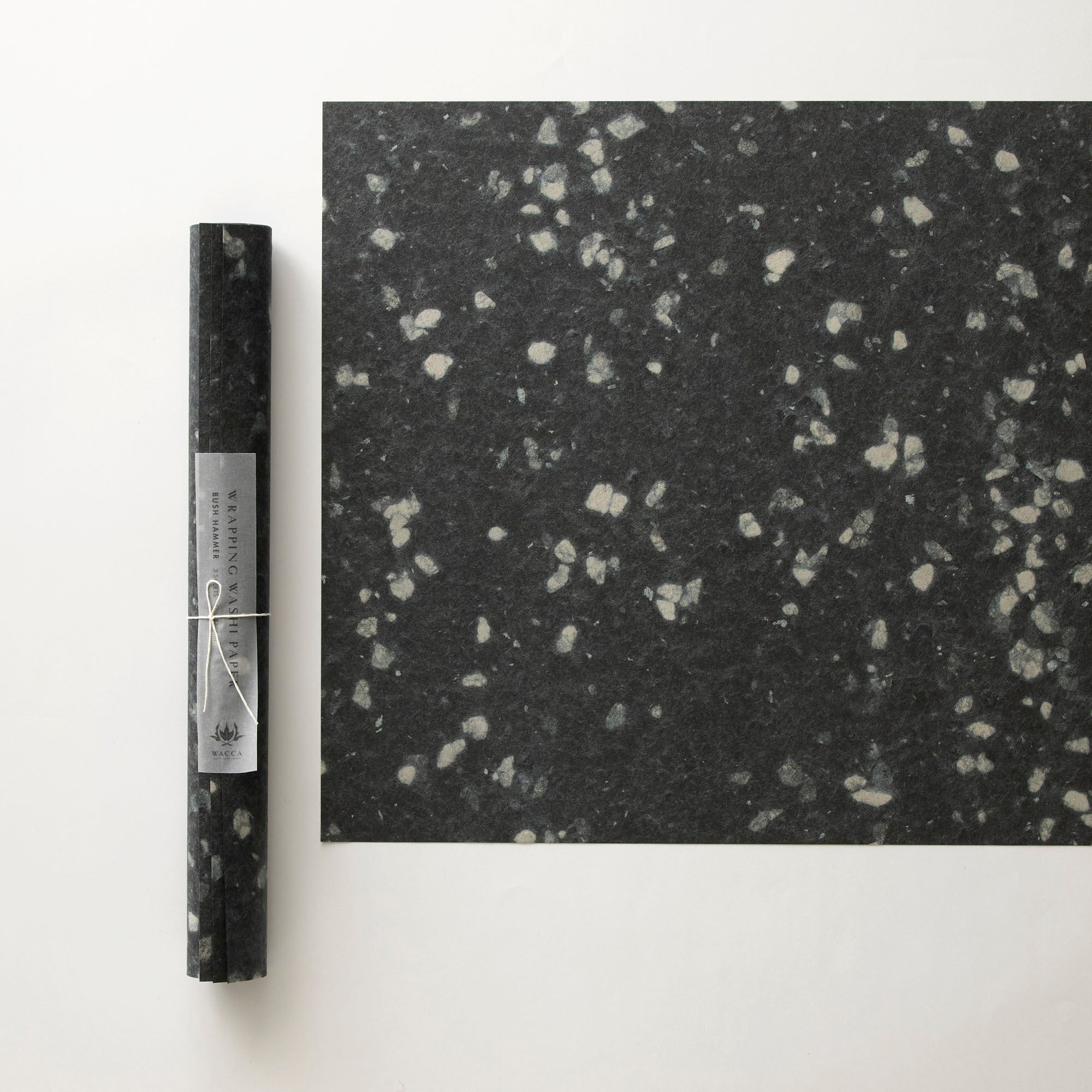 PP52 Bush hammer 和紙ラッピングペーパー |ブラック 3枚入