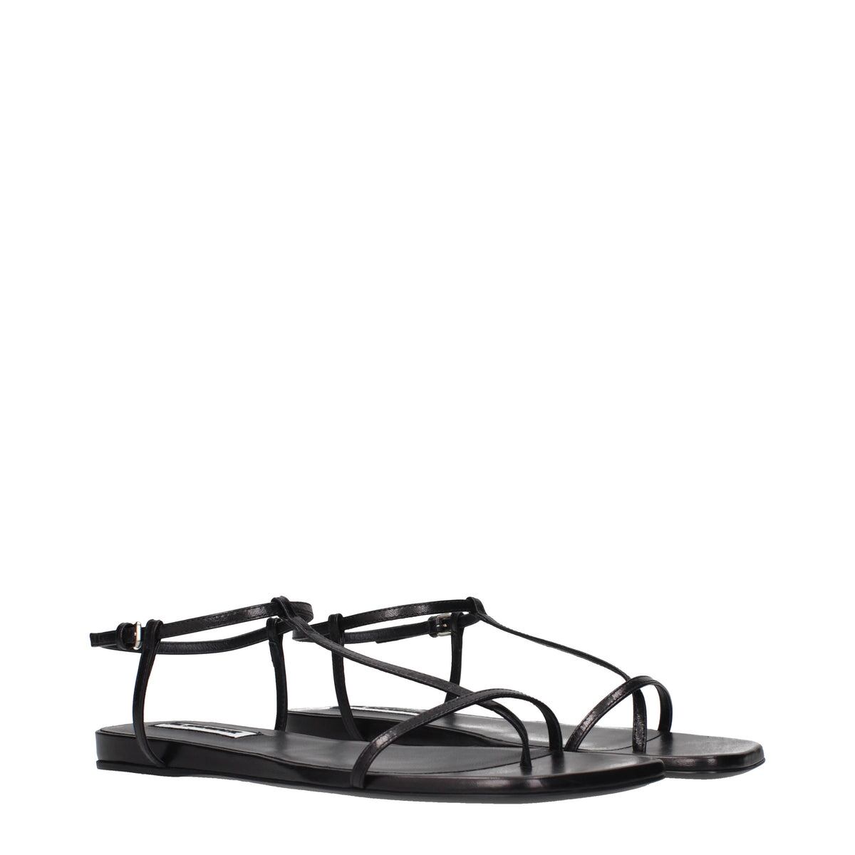 【新品】JIL SANDER ジルサンダー レディース ビーチサンダル レザー ブラック WP0169P8389001