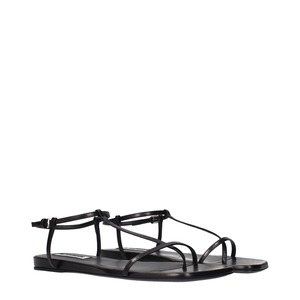 【新品】JIL SANDER ジルサンダー レディース ビーチサンダル レザー ブラック WP0169P8389001